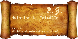 Malatinszki Zoltán névjegykártya