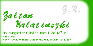 zoltan malatinszki business card